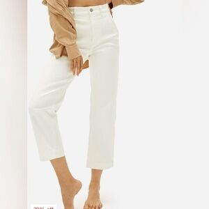 Everlane | New The Straight Leg Crop Bone white denim jeans Women’s size 16/20